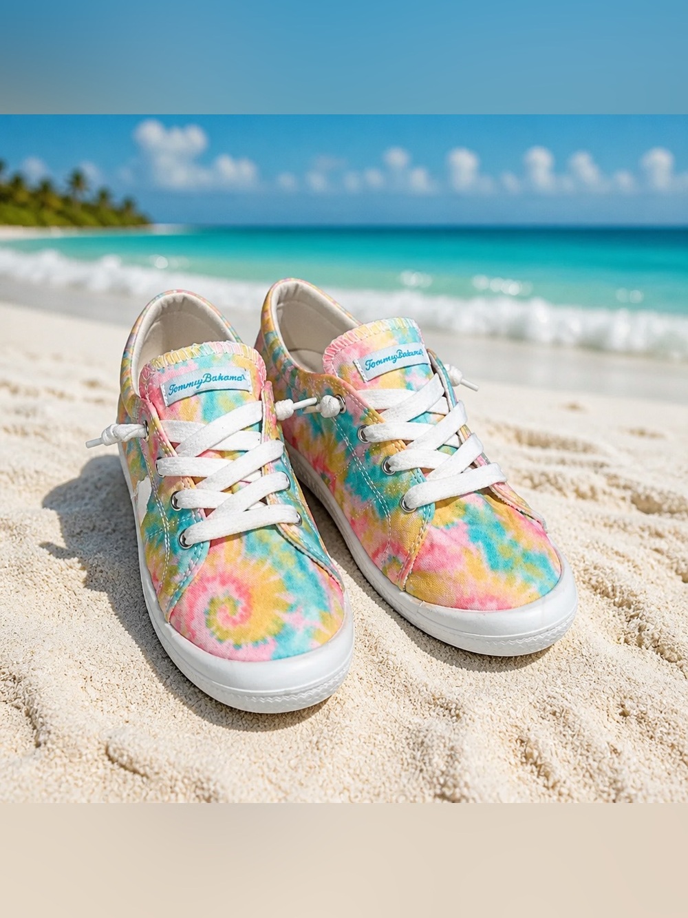 Tommy Bahama Sneakers Shoes Women’s 9 Pastel Tie Dye No Tie Memory Foam Slip On